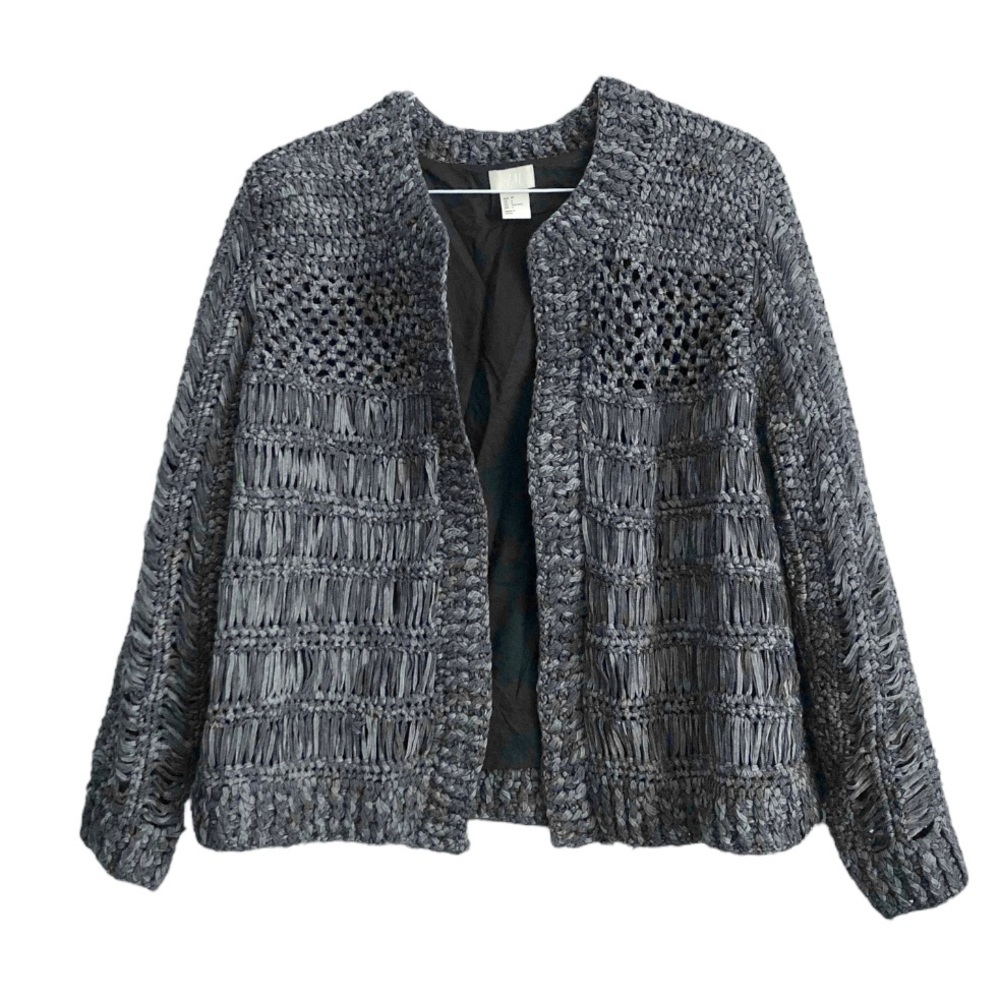 H&M Trend Knit Design Gray Cardigan Size US 4
